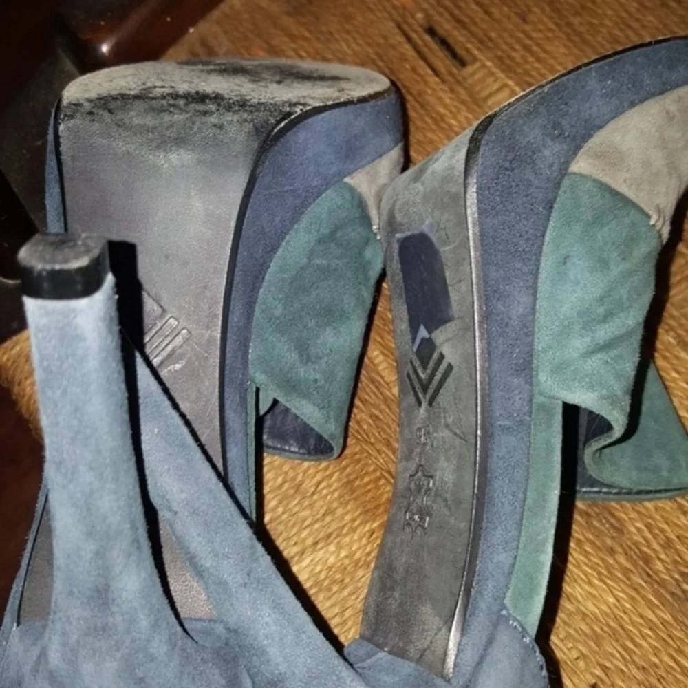 7‎ for all Mankind  Slipmon sexy  Teal, Green stiletto  heels 9 fit 9.5 - Picture 6 of 11